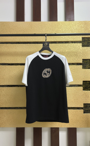 Gucci Classic Logo Printed Color Blocked Short Sleeve Couple's Casual Versatile T-shirt