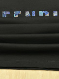 Fendi Classic Monster Logo Printed Color Blocked Short Sleeve Couple Casual Versatile T-shirt