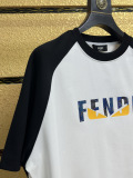 Fendi Classic Monster Logo Printed Color Blocked Short Sleeve Couple Casual Versatile T-shirt