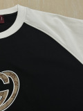 Gucci Classic Logo Printed Color Blocked Short Sleeve Couple's Casual Versatile T-shirt
