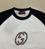 Gucci Classic Logo Printed Color Blocked Short Sleeve Couple's Casual Versatile T-shirt