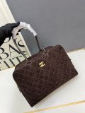 Chanel 2026 Spring/Summer Classic Lingge Suede Boston Handbag Size: 41 x 31 x 23 CM