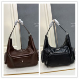 Prada Classic Versatile Leather Motorcycle Bag Shoulder Bag Size: 32 x 27 x 12 CM