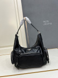 Prada Classic Versatile Leather Motorcycle Bag Shoulder Bag Size: 32 x 27 x 12 CM