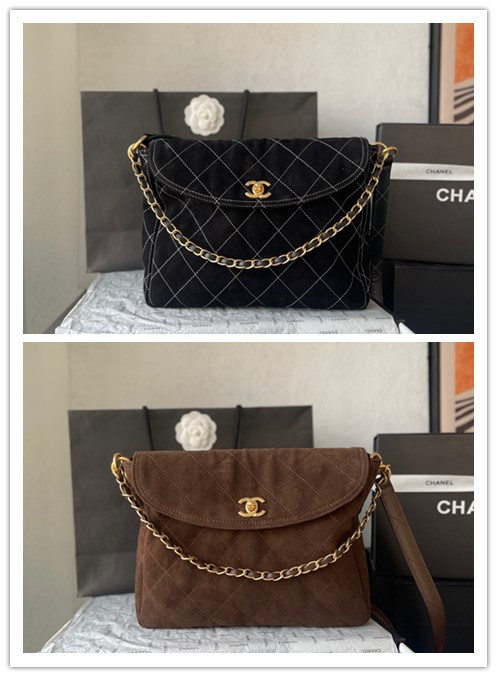 Chanel Early Spring Collection Suede Postman Bag Shoulder Bag Crossbody Bag Size: 24 × 30 × 8 CM