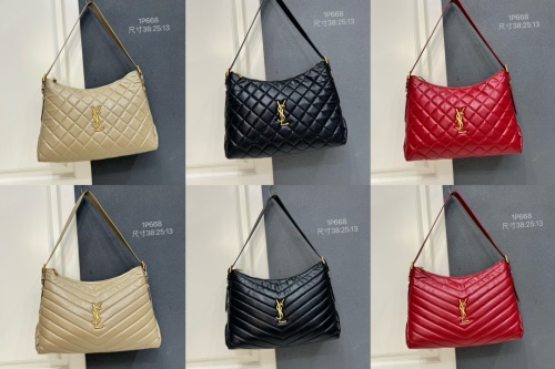 Yves Saint Laurent Fashion Sheepskin Checkered Shoulder Bag Size: 38 x 25 x 13.5 CM