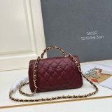 Chanel Classic Mini CC Lychee Pattern Leather Handbag Chain Cross Bag Size: 12 × 19.5 × 6.5 CM
