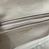 Chanel Classic Mini CC Lychee Pattern Leather Handbag Chain Cross Bag Size: 12 × 19.5 × 6.5 CM