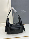 Prada Classic Versatile Leather Motorcycle Bag Shoulder Bag Size: 32 x 27 x 12 CM