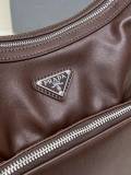 Prada Classic Versatile Leather Motorcycle Bag Shoulder Bag Size: 32 x 27 x 12 CM