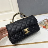 Chanel Classic Mini CC Lychee Pattern Leather Handbag Chain Cross Bag Size: 12 × 19.5 × 6.5 CM