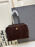 Chanel 2026 Spring/Summer Classic Lingge Suede Boston Handbag Size: 41 x 31 x 23 CM