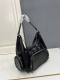Prada Classic Versatile Leather Motorcycle Bag Shoulder Bag Size: 32 x 27 x 12 CM