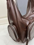 Prada Classic Versatile Leather Motorcycle Bag Shoulder Bag Size: 32 x 27 x 12 CM