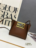 Fendi Fashion FF Metal Handle Handbag Crossbody Bag Size: 20 x 17 x 10 CM