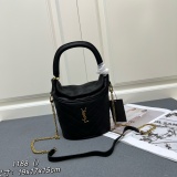 Yves Saint Laurent Fashion Versatile Bucket Bag Chain Strap Crossbody Bag Size: 19 x 17 x 15 CM
