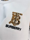 Burberry Classic Embroidered Logo Plaid Splicing T-shirt Unisex Casual Loose Short Sleeve