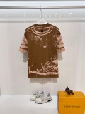 Louis Vuitton New High Street Gradient Tie Dye Logo Printed T-shirt Unisex Casual Versatile Short Sleeve