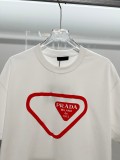 Prada New Classic Foam Logo T-shirt Unisex Casual Loose Short Sleeve