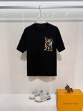 Louis Vuitton New Crown Ribbon Shield Embroidered Letter Logo T-shirt Unisex Casual Loose Short Sleeve