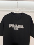 Prada New Classic 3D Logo T-shirt Unisex Casual Loose Short Sleeve
