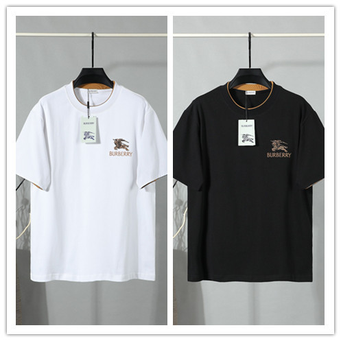 Burberry Classic Embroidered War Horse T-shirt Unisex Casual Loose Short Sleeve