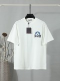Louis Vuitton Fashion Patch Embroidered Logo T-shirt Unisex Casual Loose Short Sleeve
