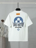 Louis Vuitton Fashion Patch Embroidered Logo T-shirt Unisex Casual Loose Short Sleeve