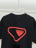 Prada New Classic Foam Logo T-shirt Unisex Casual Loose Short Sleeve
