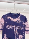 Louis Vuitton New High Street Gradient Tie Dye Logo Printed T-shirt Unisex Casual Versatile Short Sleeve