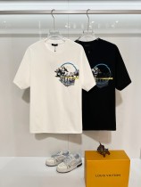Prada New Fashion Ink Landscape Printed T-shirt Unisex Casual Loose Short Sleeve Prada New Fashion Ink Landscape Printed T-shirt Unisex Casual Loose Short Sleeve
