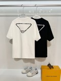 Prada New Classic 3D Logo T-shirt Unisex Casual Loose Short Sleeve