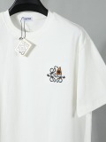 Loewe Classic Embroidered Logo Cat Eye T-shirt Unisex Casual Loose Short Sleeve
