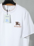 Burberry Classic Embroidered War Horse T-shirt Unisex Casual Loose Short Sleeve