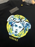 Versace Fashion Logo Printed T-shirt Unisex Casual Loose Short Sleeve