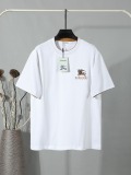 Burberry Classic Embroidered War Horse T-shirt Unisex Casual Loose Short Sleeve