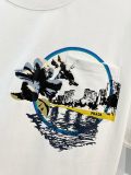 Prada New Fashion Ink Landscape Printed T-shirt Unisex Casual Loose Short Sleeve