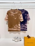 Louis Vuitton New High Street Gradient Tie Dye Logo Printed T-shirt Unisex Casual Versatile Short Sleeve