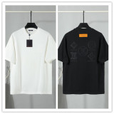 Louis Vuitton Classic Embroidered Logo T-shirt Unisex Casual Loose Short Sleeve
