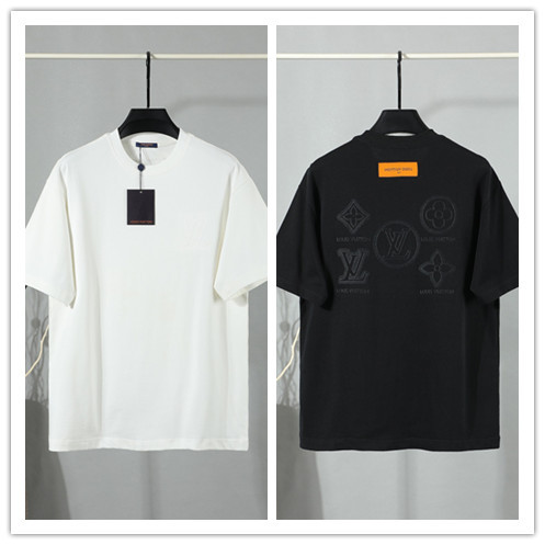 Louis Vuitton Classic Embroidered Logo T-shirt Unisex Casual Loose Short Sleeve