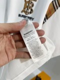 Burberry Classic Embroidered Logo Plaid Splicing T-shirt Unisex Casual Loose Short Sleeve