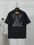 Louis Vuitton Fashion Patch Embroidered Logo T-shirt Unisex Casual Loose Short Sleeve