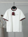 Gucci Classic Embroidered Logo T-shirt Unisex Casual Loose Short Sleeve