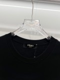 Fendi New Classic Embroidery Dog T-shirt Unisex Casual Loose Short Sleeve