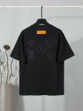 Louis Vuitton Classic Embroidered Logo T-shirt Unisex Casual Loose Short Sleeve