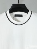 Prada Classic Embroidered Logo T-shirt Unisex Casual Loose Short Sleeve