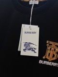 Burberry Classic Embroidered Logo Plaid Splicing T-shirt Unisex Casual Loose Short Sleeve