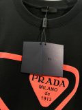 Prada New Classic Foam Logo T-shirt Unisex Casual Loose Short Sleeve