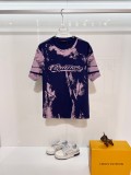 Louis Vuitton New High Street Gradient Tie Dye Logo Printed T-shirt Unisex Casual Versatile Short Sleeve