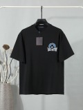 Louis Vuitton Fashion Patch Embroidered Logo T-shirt Unisex Casual Loose Short Sleeve